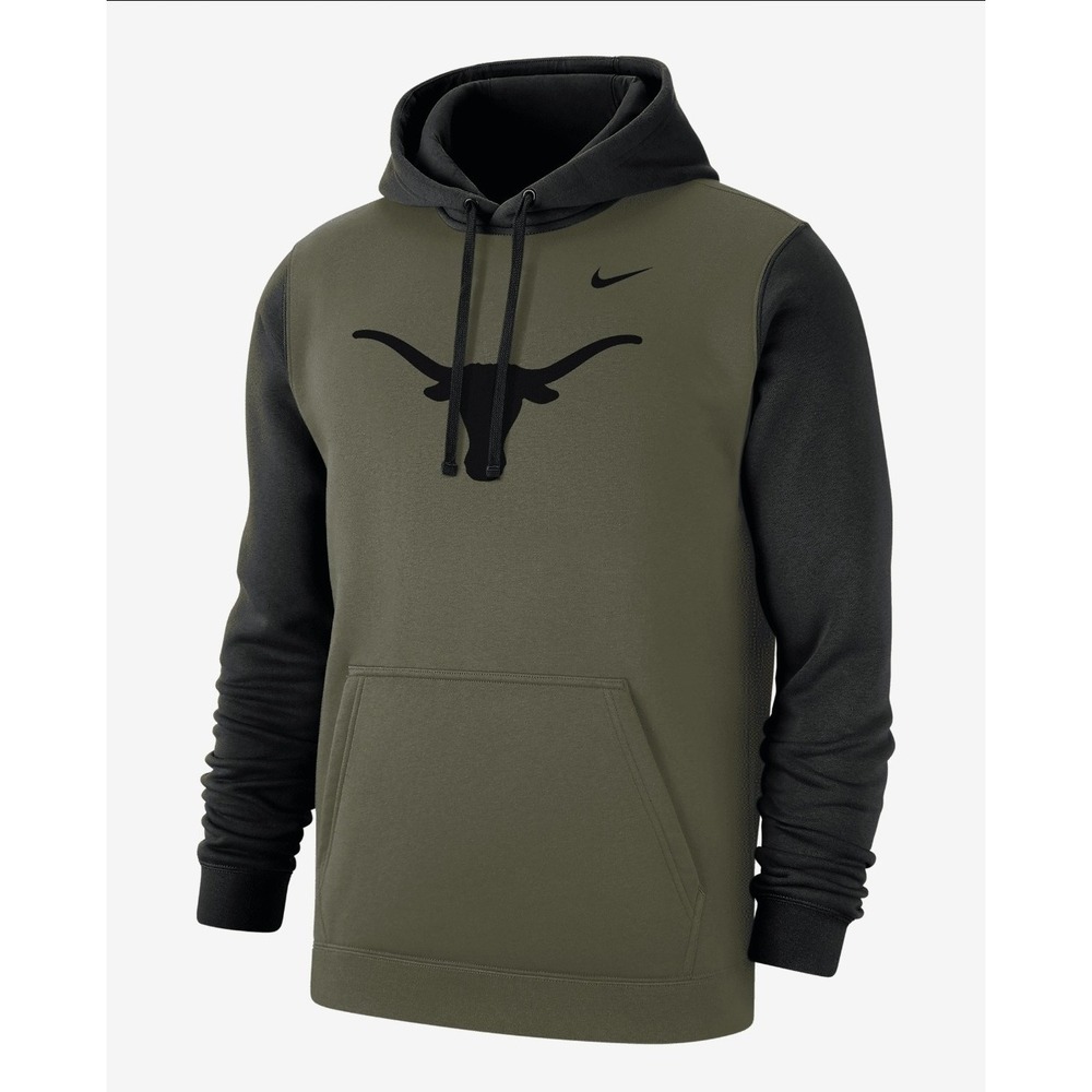 Nike Texas Longhorns Therma-FIT Fleece Hoodie Olive Green/Black‎ Men's Small